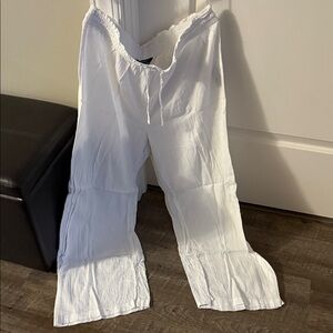 Primark White Smocked Elastic Waist Skirt